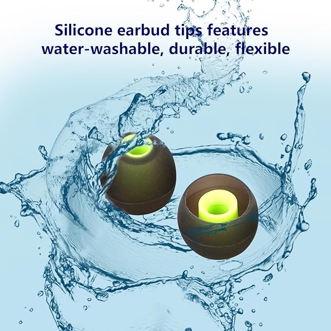 Silicone Replacement Earbud Tips Earbud Covers Fit for in-Ear Headphones (Inner Hole 3.8mm -5.1mm) Earbud Replacement Tips Earbud Rubber Tips 9 Pairs S/M/L