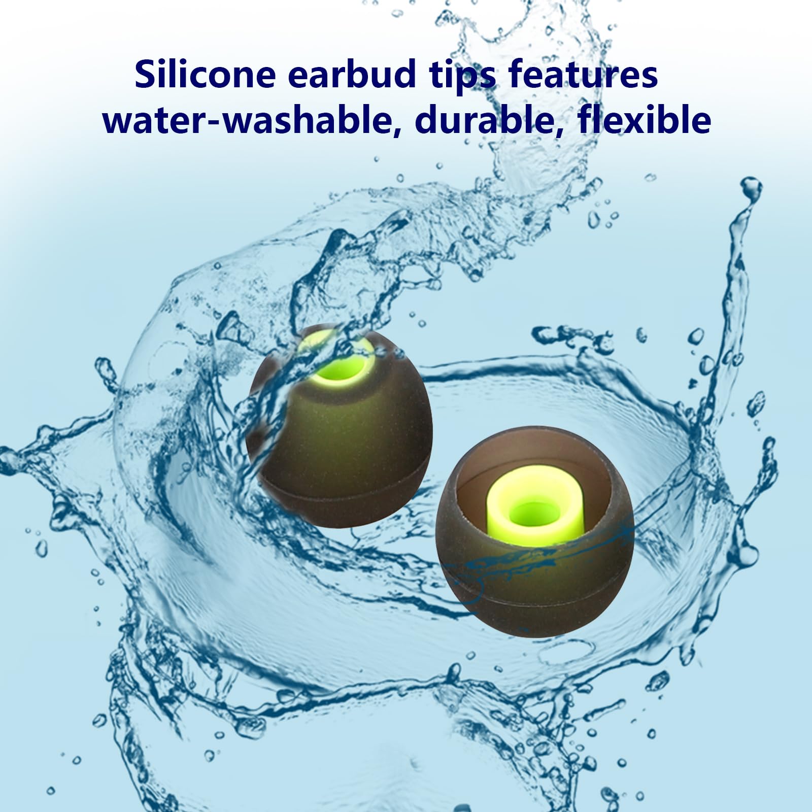 MMYQXI Silicone Replacement Earbud Tips Ear Tips Fit for in-Ear Headphones (Inner Hole 3.8mm -5.1mm) Earbud Replacement Tips 9 Pairs