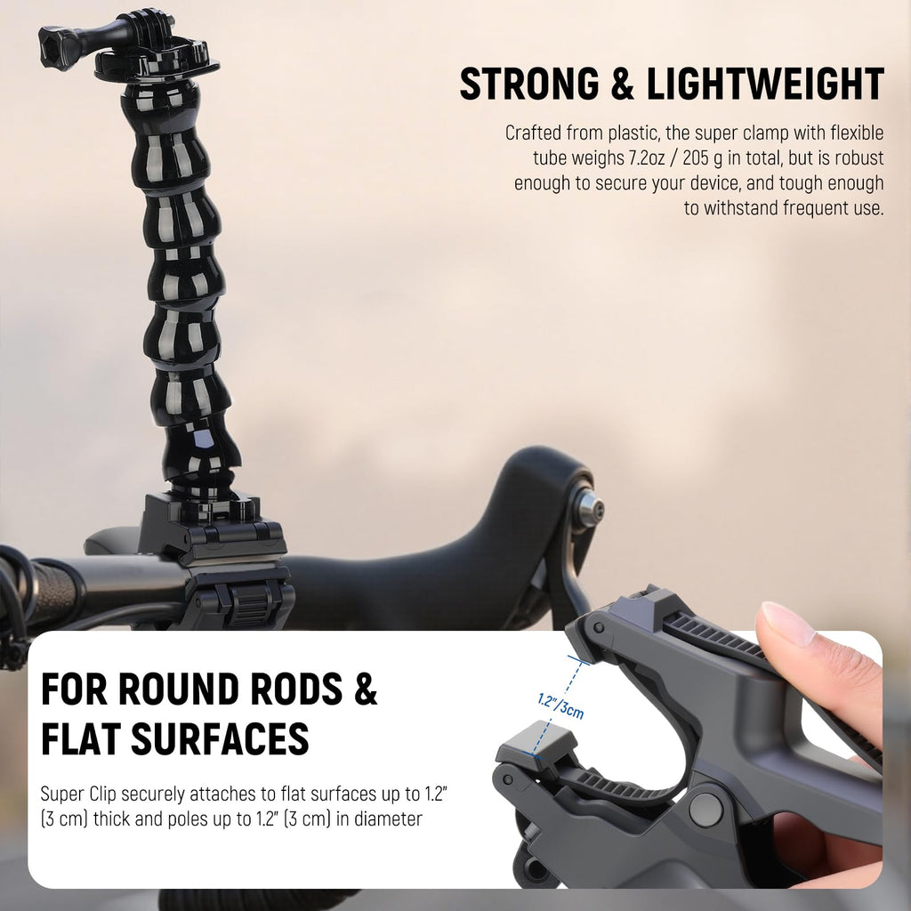 NEEWER Flexible Clamp Mount Compatible with GoPro DJI Action Cameras, GP-80