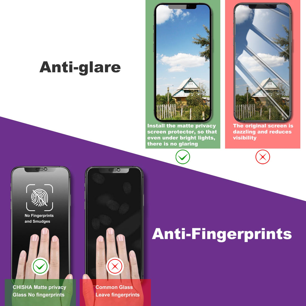 CHRYSHA 2-Pack Matte Privacy Screen Protector for iPhone 11 and iPhon XR 6.1-Inch, Auto Dust Removal, No Bubbles,Anti-Spy Tempered Glass Film, Easy Installation