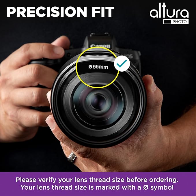 Altura Photo 55mm Lens Filter Kit - Multi-Coated UV Protector, CPL Polarizing and ND Neutral Density Filters + Case for Camera Accessories & Lenses