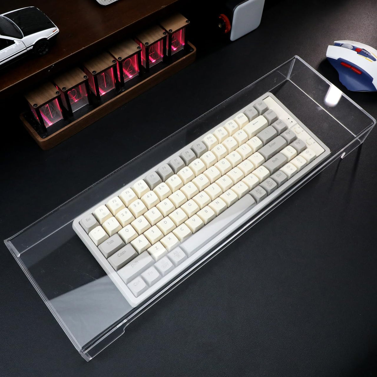 Cabilock Keyboard Dust Cover Protector for Desktop and Laptop Clear Acrylic Keyboard Cover for Cats Water and Dust Resistant Lid Easy to Clean Protection for Home and Office Use 18.70X6.1