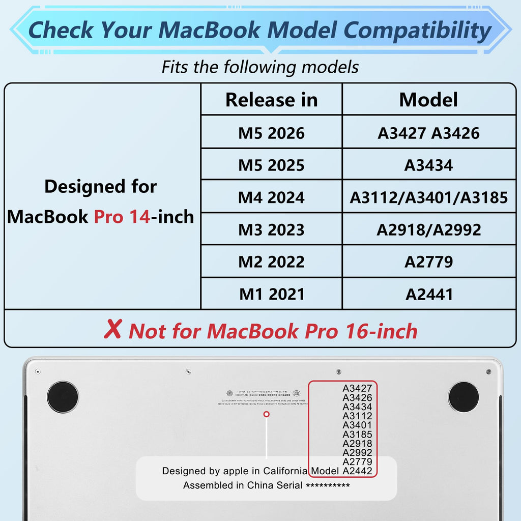 Tuiklol for MacBook Pro 14 Inch Case 2026 2025 2024 2023 2022 2021 Release M5/M4/M3/M2/M1 A2442 Pro/Max,Hard Shell Case with Screen Protector for Touch ID, Birth of Galaxy