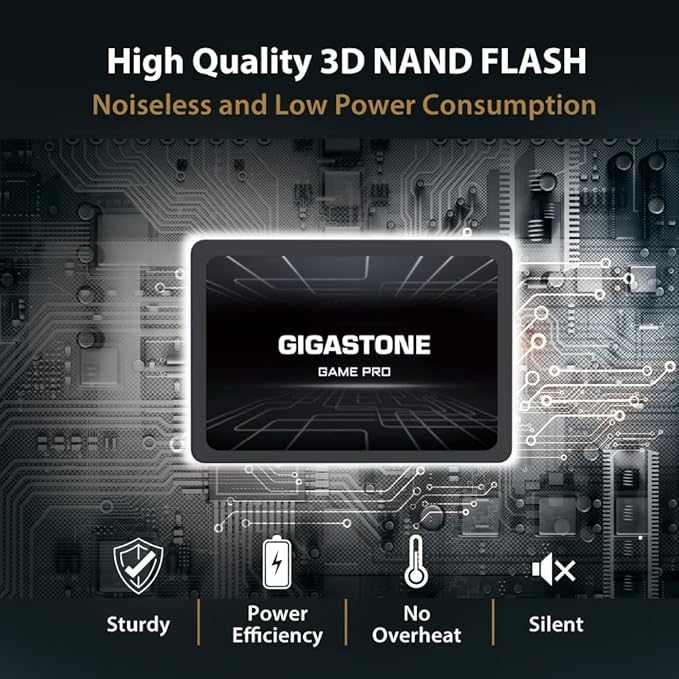 Gigastone SATA SSD 256GB (5-Pack) 2.5 inch SSD 510MB/s Upgrade Laptop PC Memory and Storage PS4 HDD Replacement 2.5" Internal Solid State Hard Drives SATA III SLC Cache 3D NAND Game Pro Performance