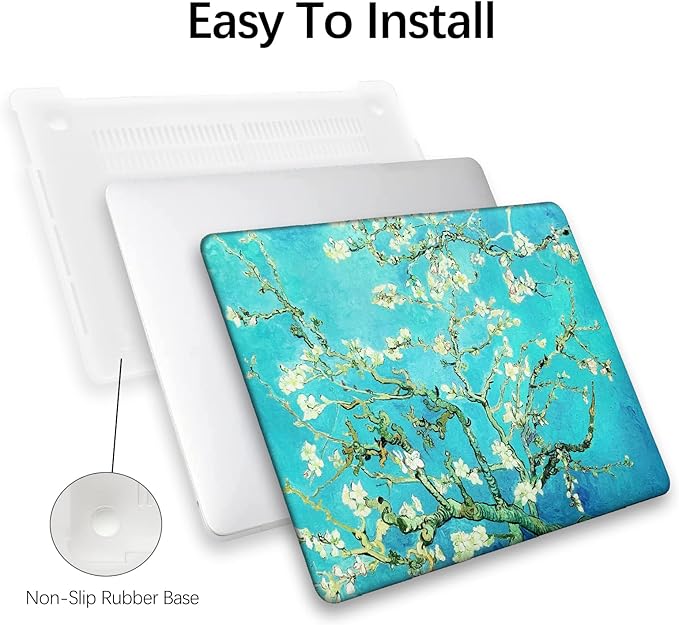Compatible with MacBook Pro 13 inch Art Case Skin, 2022, 2021, 2020-2018 Release A1708 Flower Hard Shell with Keyboard Cover & Screen Protector (Almond Blossom by Vincent Van Gogh)