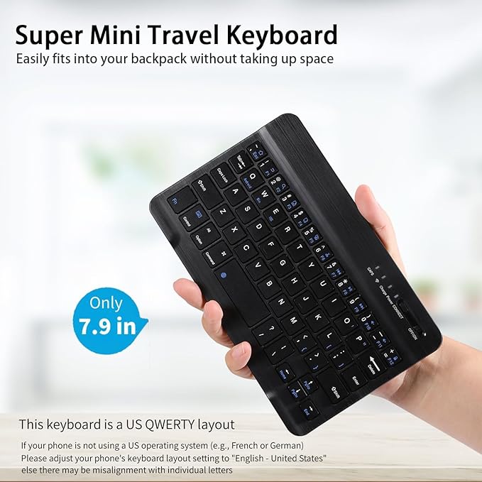 for Samsung Galaxy Z Fold 7 6 5 Keyboard and Mouse, Portable Mini Bluetooth Keyboard with Leather Case and Capacitive Pen, 4 in 1 Set for Z Fold 7 Accessories
