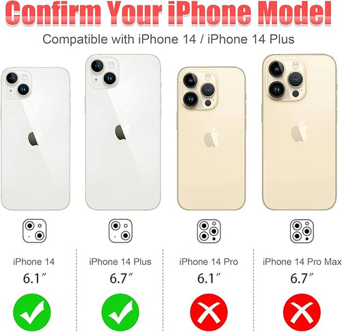 AGVEE 3+3 6 Pack for iPhone 14/14 Plus Camera Lens Protector Cover