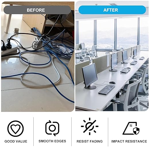 2" White Desk Grommet, JTemgle Plastic Cable Hole Cover Computer Table Cord Wire Organizer Caps Desktop Cord Management for Home Office TV Stands Tabletops, 10 Pieces