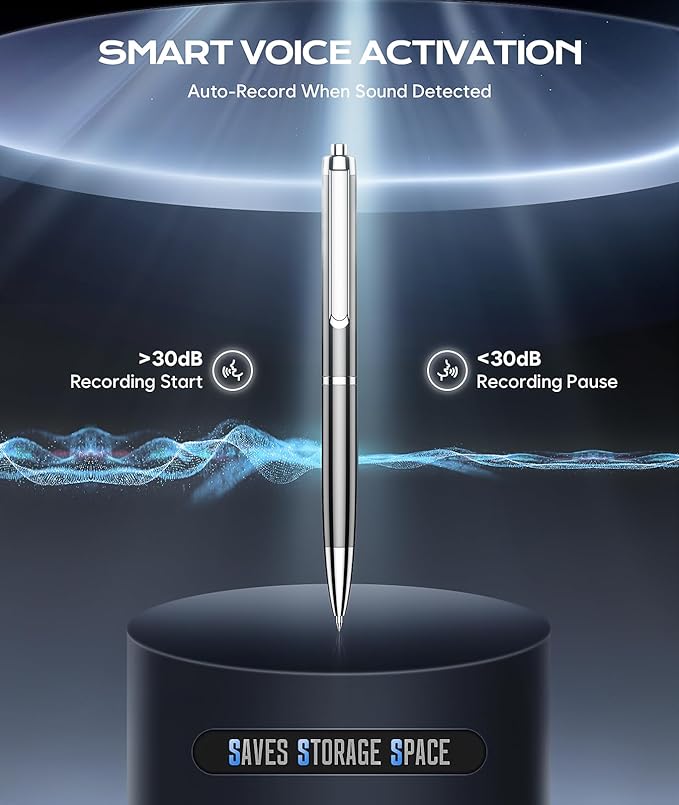 128GB (9800Hrs) Voice Recorder w/Type-C, Audio Recording Device with AI-Intelligent Noise Reduction, Digital Voice Activated Recorder 180 Days Storage Capacity for Lectures, Class, Work, Interviews