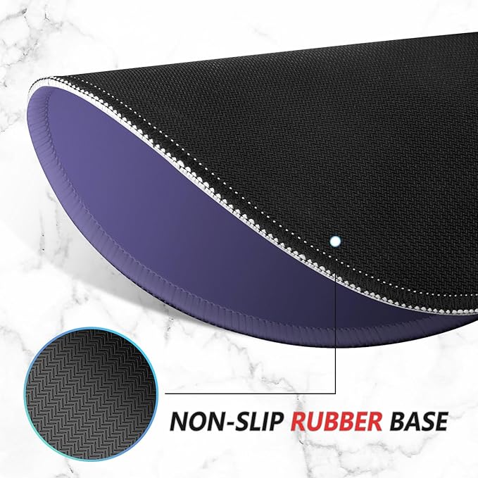 ITNRSIIET Mouse Pad Non-Slip Rubber Base Smooth Surface Stitched Edges Waterproof Durable Compatible with All Mice for Office & Gaming, Desk Accessory, Diameter 8.7 inch, Violet Gradient