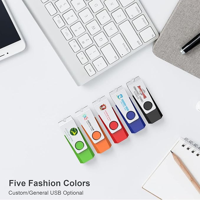 8GB Flash Drives 100 Pack, Wooolken USB 2.0 Thumb Drive with Lanyards Bulk USB Sticks for Weddings,Office, School, Data Storage Backup