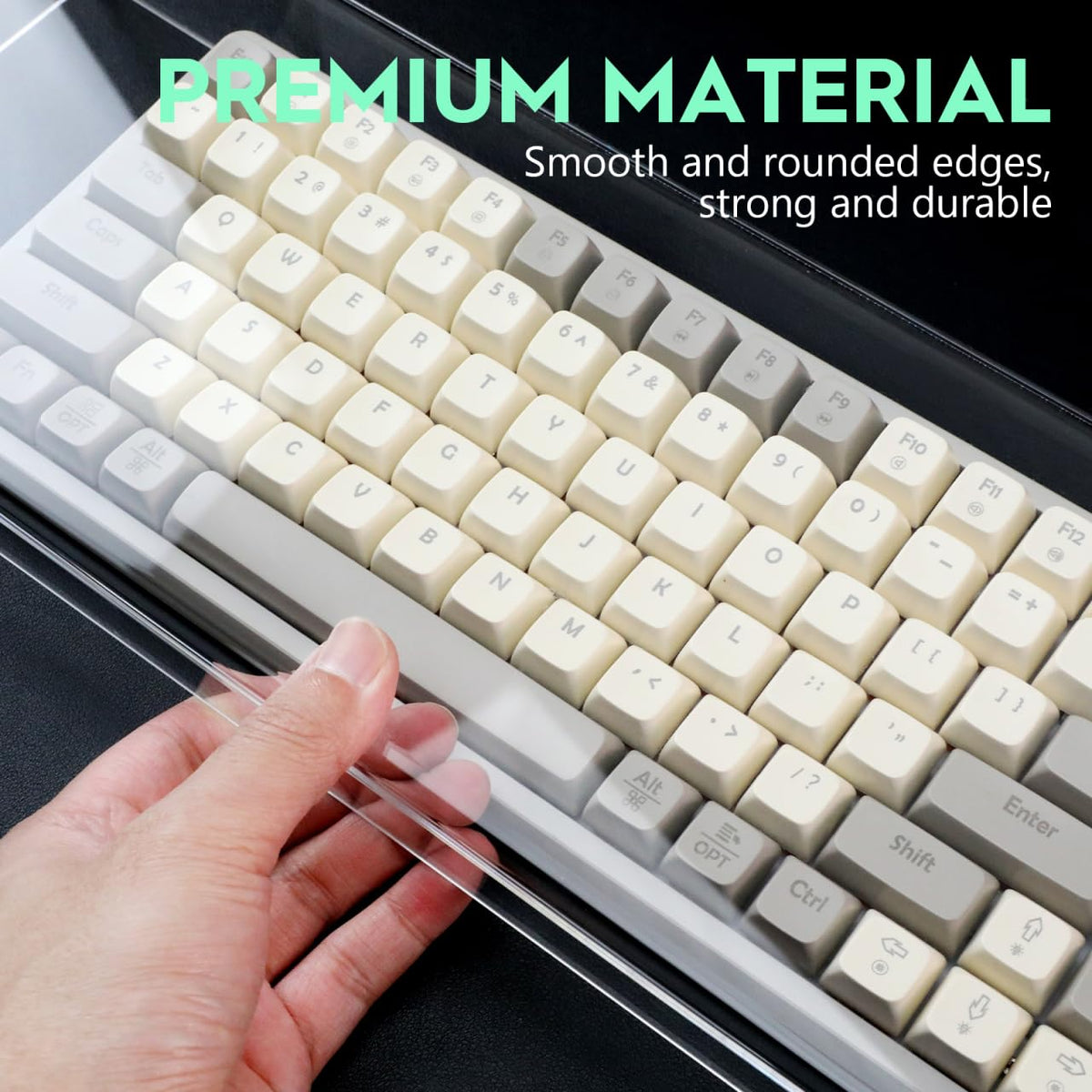 Cabilock Keyboard Dust Cover Protector for Desktop and Laptop Clear Acrylic Keyboard Cover for Cats Water and Dust Resistant Lid Easy to Clean Protection for Home and Office Use 18.70X6.1