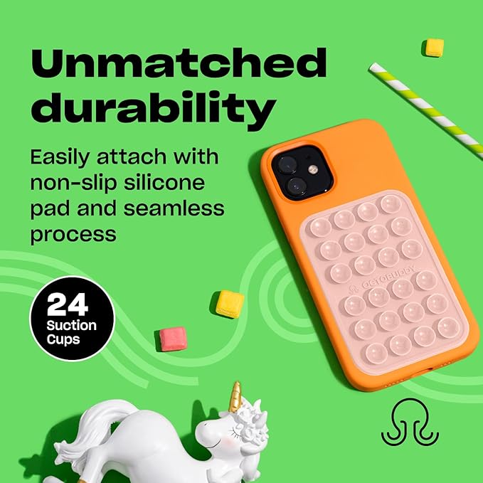 Classic MAX - Silicone Suction Phone Case Adhesive Mount - Hands-Free, Strong Grip Holder for Selfies and Videos - iPhone and Android Compatible - 2.6″ x 3.9″, Green Ash