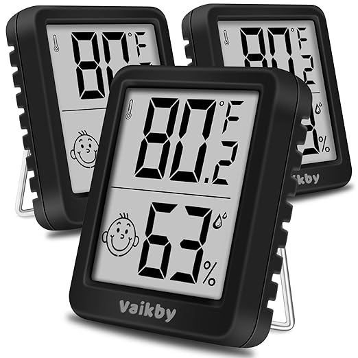 Indoor Humidity Meter Hygrometer 3Pack, Room Thermometer for Accurate Room Temperature Monitor, Digital Hygrometer with Indoor Thermometer for Home, Baby Nursery, and Humidity Sensor Enhanced Comfort