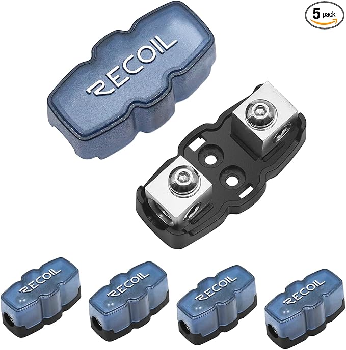 Recoil SFH11-5 5pcs Super Compact Mini-ANL Inline Fuse-holder 4/8 Gauge In & Out