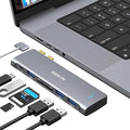 USB C Adapter for MacBook Pro/Air M1 M2 2021 2020 2019 2018,MOKiN Hub MacBook Pro Accessories with 3 USB 3.0 Ports,USB C to SD/microSD Card Reader and 100W Thunderbolt 3 PD Port