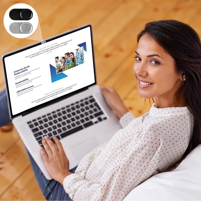 6 Pack Laptop Camera Cover Slide, 0.023 Inch Ultra-Thin Webcam Cover, Phone Camera Cover Fits Most Laptop, Desktop, PC, Tablet, Smartphone(Black and Silver)