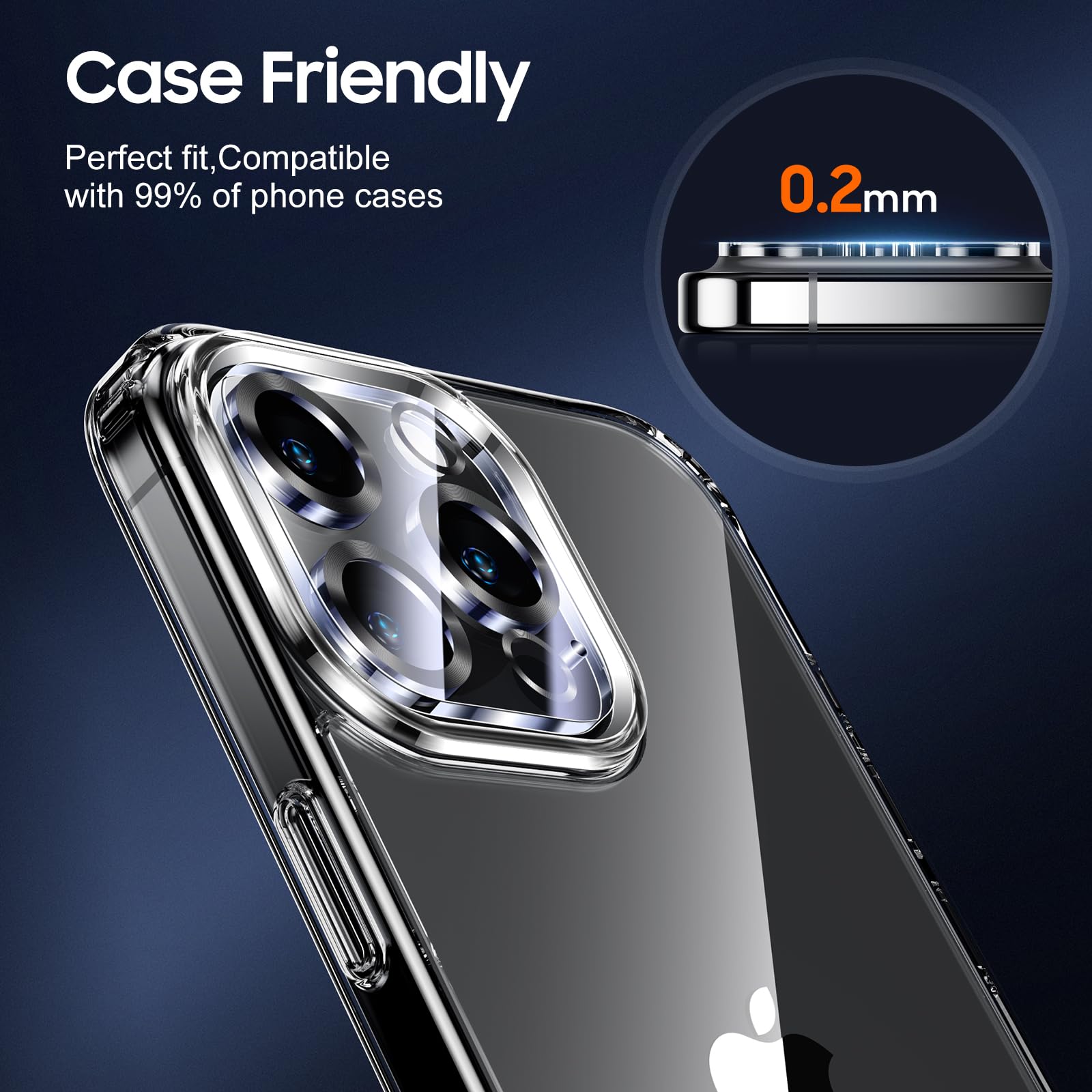 UniqueMe for iPhone 16 Pro/16 Pro Max Camera Lens Protector - Matte Black