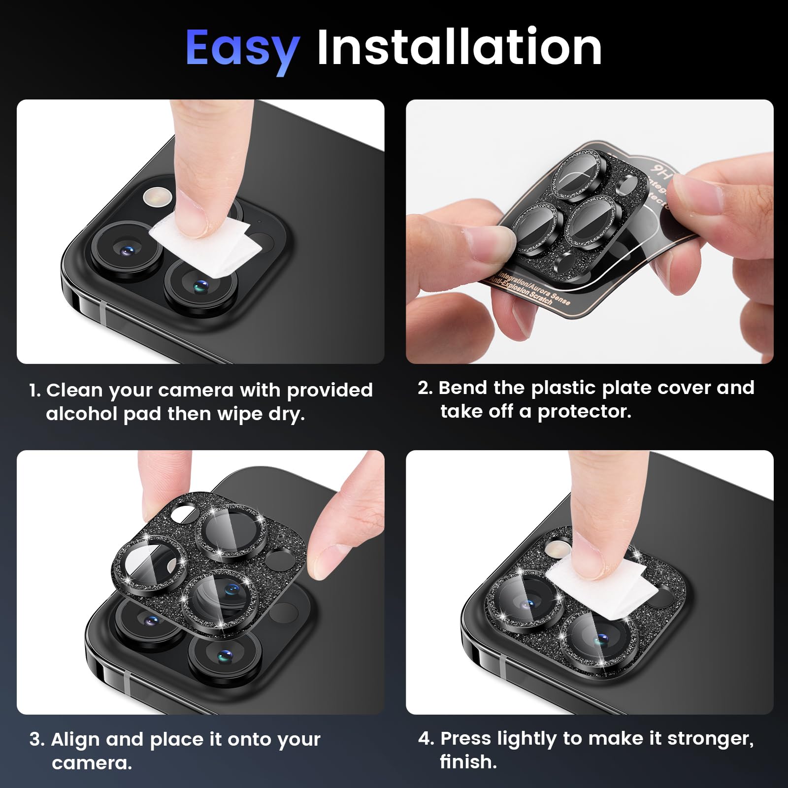 Tensea for iPhone 16 Pro Max/16 Pro/14 Pro Max/14 Pro Camera Lens Protector
