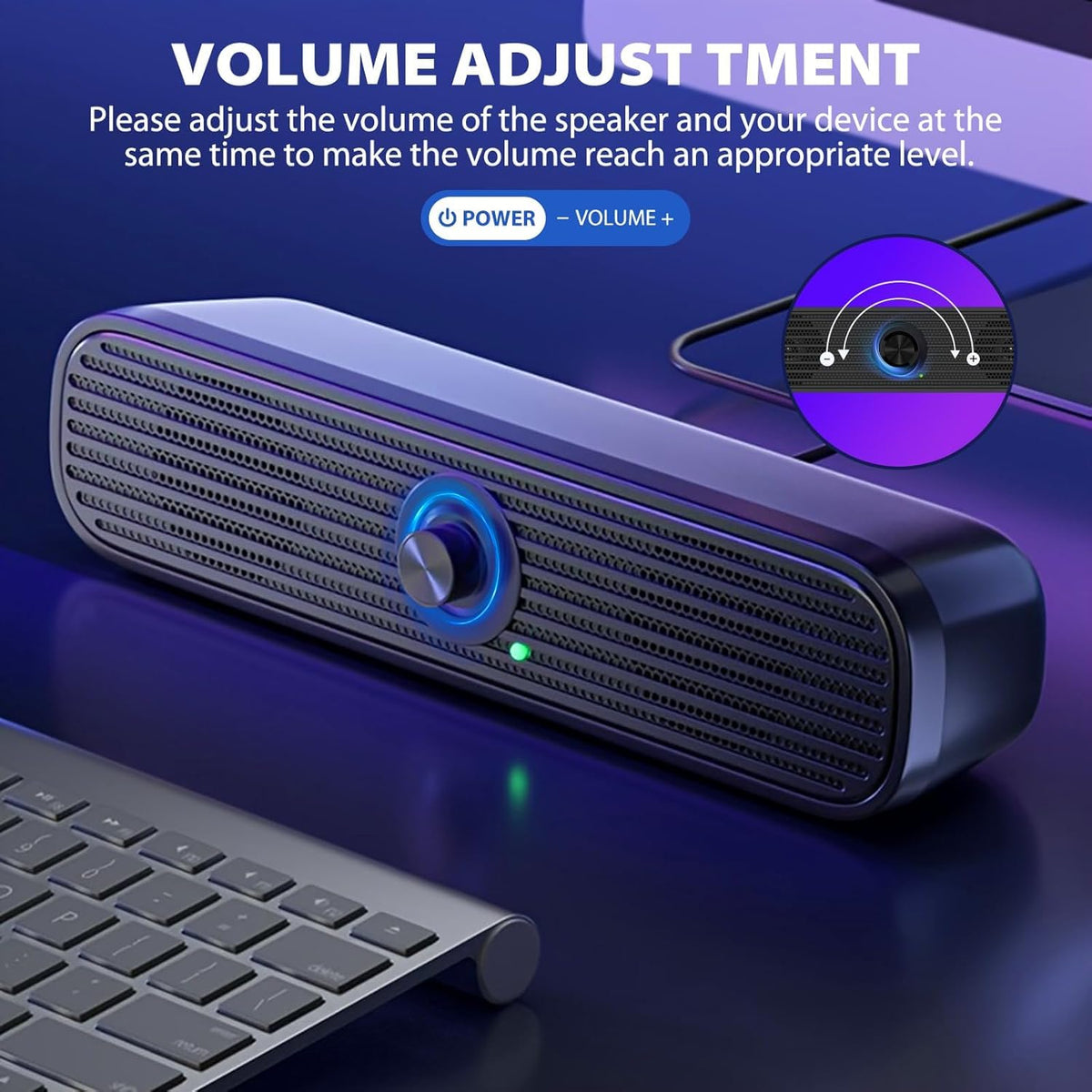 1Mii 3.5mm Computer Speakers for Desktop Laptop Tablet with Volume Control