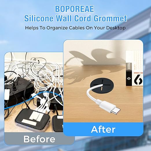 Desk Grommet, 3/4 in 20 mm Silicone Rubber Grommets, White Desk Hole Cover for Cables, Flexible Wall Cord Pass Through Grommet for Office Table Computer Home Furniture Wire Organizer-15 Pcs