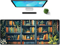 Galdas Gaming Mouse Pad XXL XL Large Long Extended Big Mousepad Non-Slip Rubber Keyboard Mouse Pad with Stitched Edges for Laptop Home Office (31.5x11.8x0.08 Inch) -Books