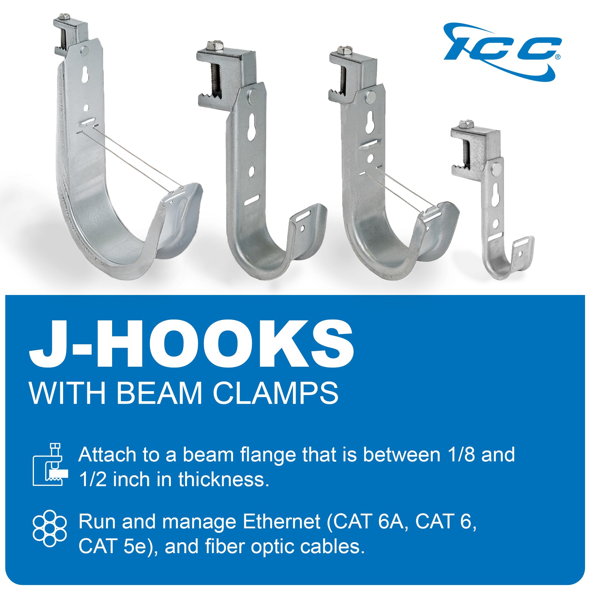 ICC J-Hook in 25 Pack (Beam Clamp, 1 5/16 in)