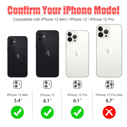 AGVEE 3+3 6 Pack for iPhone 12 & Mini & Pro Camera Lens Protector Cover