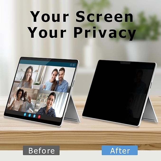 Adeway Magnetic Privacy Screen for Surface Pro 12 inch (2025), Anti-Glare, 30° Side View Protection, Washable & Reusable Filter, Bubble-Free Installation