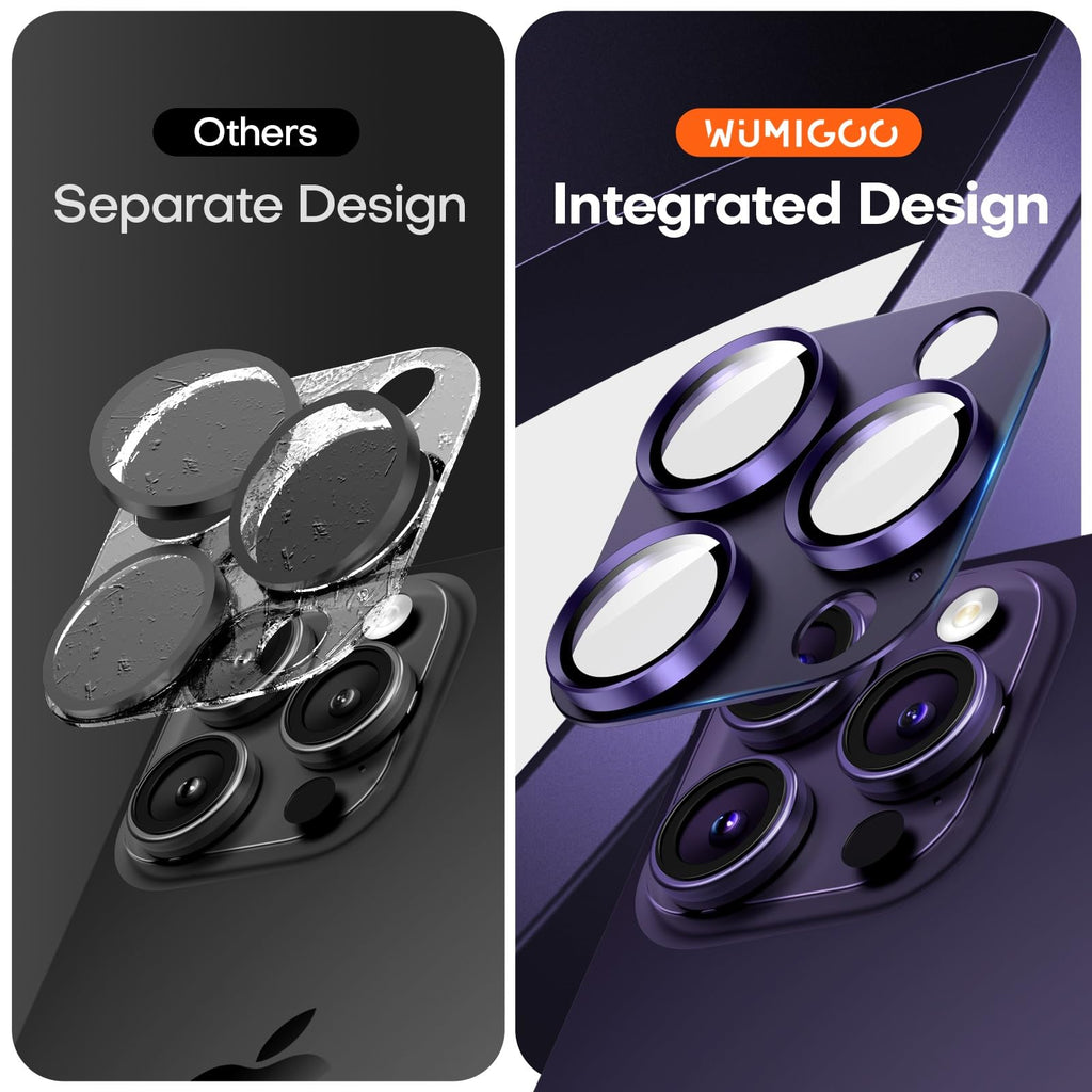 Wumigoo Camera Lens Protector for iPhone 16/15/14 Pro Max & 16/15/14 Pro