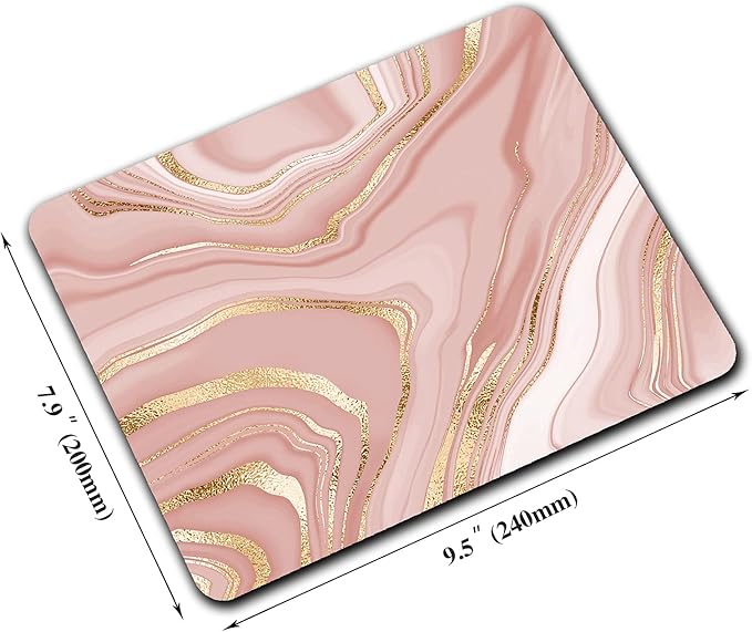Gold Marble Mouse Pad, Stripes Pattern Mousepad for Design, Anti-Slip Rubber Base Wireless Mouse Pads for Laptop