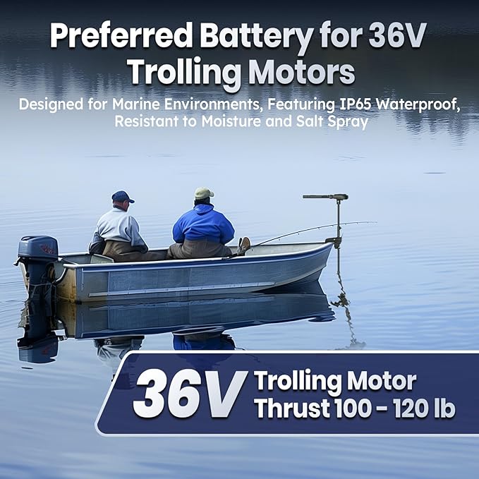 36V 50Ah Lithium Battery, Timeusb 36V LiFePO4 Battery with Low-Temp Cutoff Protection, Group31, Automotive Grade A Cells, Up to a 10-year Lifetime, Ideal for Trolling Motors and Solar Systems