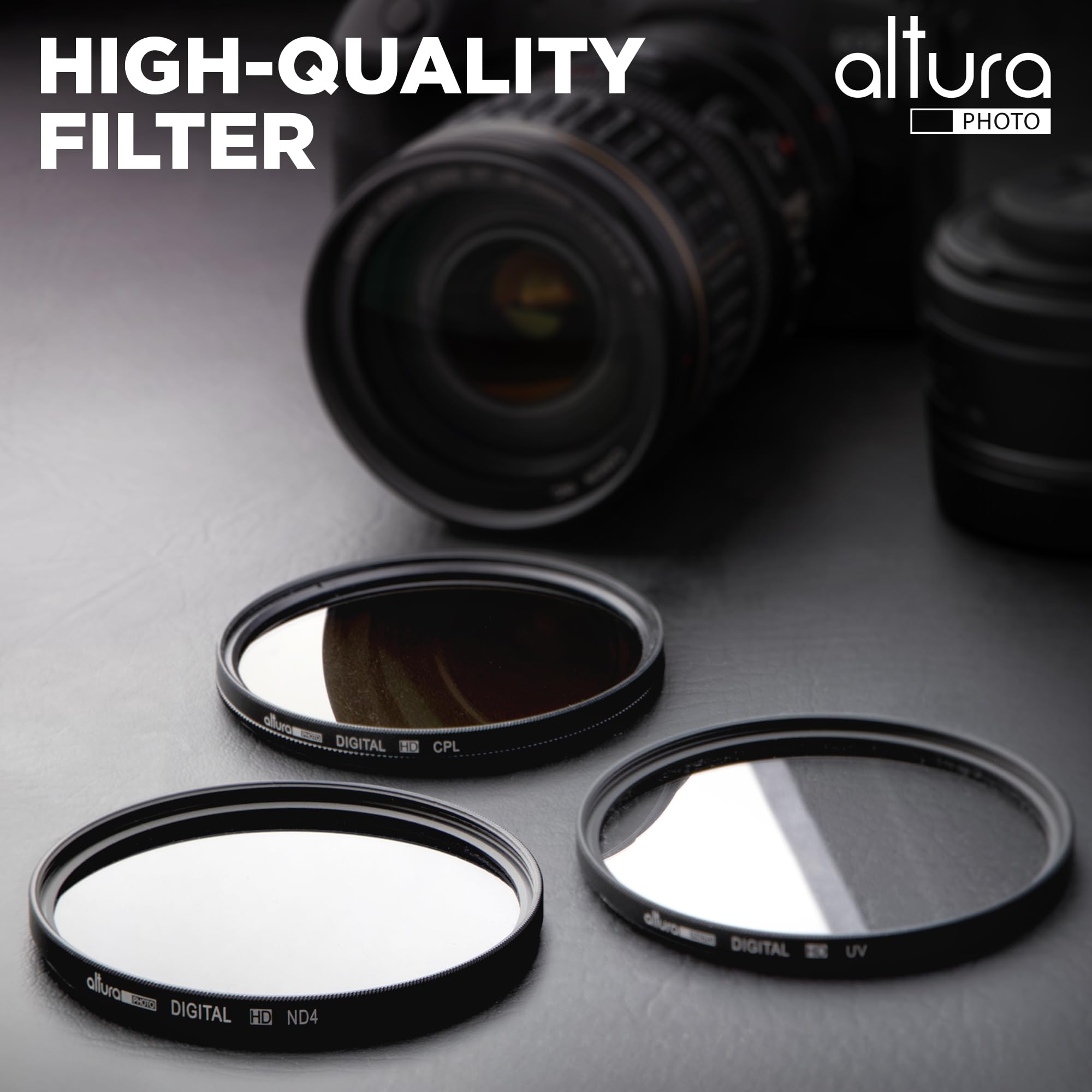 Altura Photo 40.5mm Camera Lens Filter Kit, UV, Polarizing & ND with Case