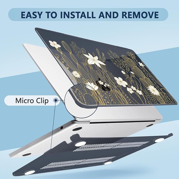 Compatible with MacBook Air 15 inch Case, M4 A3241/M3 A3114/M2 A2941 (Released 2025 to 2023), Hard Shell, Keyboard Cover, Screen Protector, Webcam Cover & Type-C Adapter, Cute Cactus