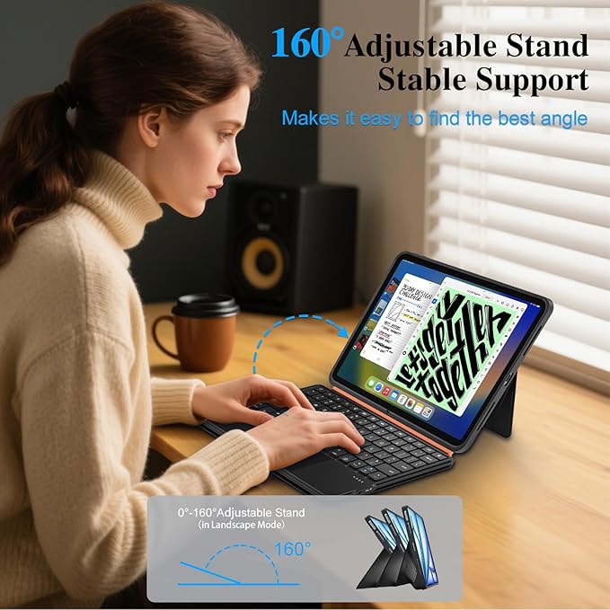 iPad Pro 11 inch Case with Keyboard (M4 2024),Flex Magnetic Detachable Magic Keyboard,Multi-Touch Trackpad,7-Color Backlit,Landscape/Portrait,160° Adjustable Stand for iPad Pro 11 (5th Gen) (Black)