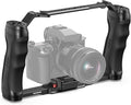 NEEWER Video Camera Cage Rig with Arca Type Quick Release Plate, Double Handles, 3/8" ARRI 1/4" Threads, Cold Shoes, Universal Camera Stabilizer, Compatible with SmallRig NEEWER Base Plate, CA077