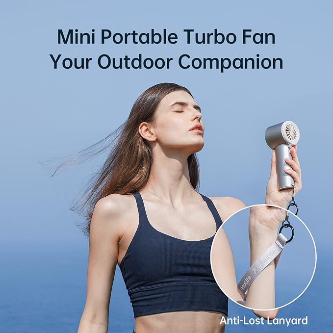 JISULIFE Handheld Fan Pro Series - Extreme Cooling Output: 1-100 Speed Scroll Wheel, Metal Body, Digital Display, 1.5H Fast Charge, 5000mAh-Portable Fan for Travel Outdoor, Gifts for Women Men(Brown)