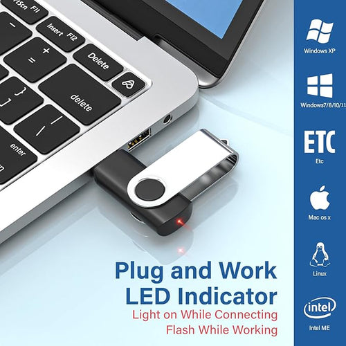 4GB Flash Drive 10 Pack, Wooolken USB 2.0 Thumb Drives Memory Stick
