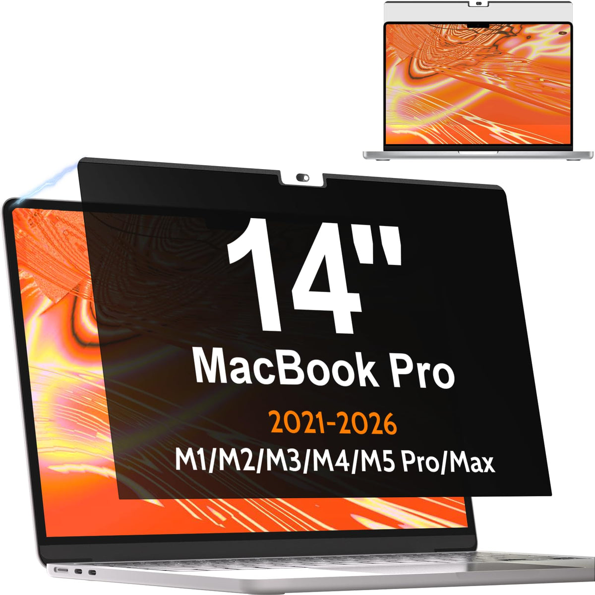 Mamol Magnetic Privacy Screen MacBook Pro 16 Inch 2021-2026 (M1-M2-M3-M4-M5), Removable Anti Blue Light Glare Filter Screen Protector