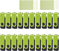 EASTBULLUSB Flash Drive Bulk 4GB 20 Pack with Lanyards USB 2.0 Thumb Drive Bulk Memory Stick Swivel Pen Drive for Storage and Backup 4GB 20 Pack, Green