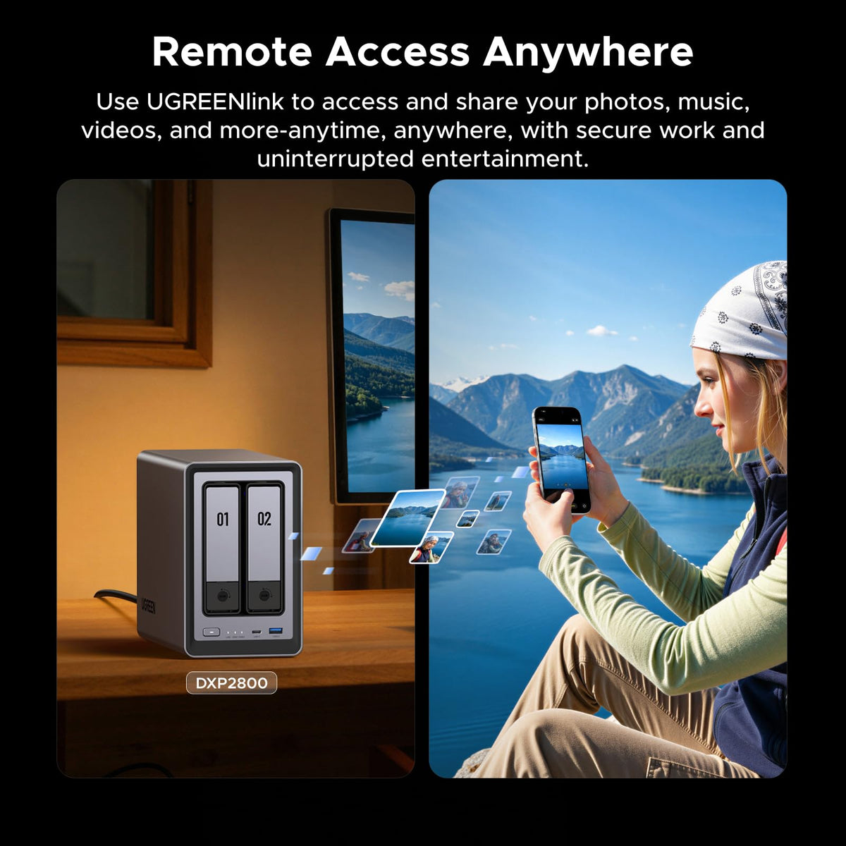 UGREEN NAS DXP2800 2-Bay for Advanced Home Users, Remote Workers & Creators