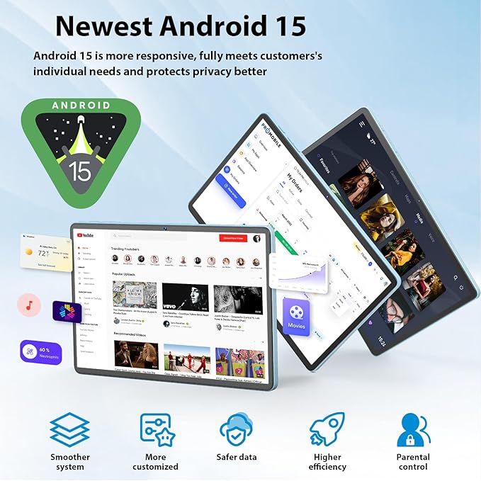Android Tablet, 11 inch Android 15 Tablet with Keyboard, 24GB+128GB, 1TB Expand, 8000mAh, 5MP+13MP, 2.4G&5G WiFi, IPS Touch Screen, GMS Certified, 2 in 1 Tablets with Case, Mouse, Stylus(Silver)