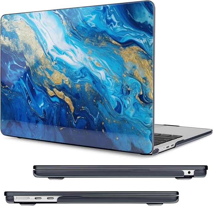 Compatible with MacBook Air 15 inch Case, M4 A3241/M3 A3114/M2 A2941 (Released 2025 to 2023), Hard Shell, Keyboard Cover, Screen Protector, Webcam Cover & Type-C Adapter, Oceans