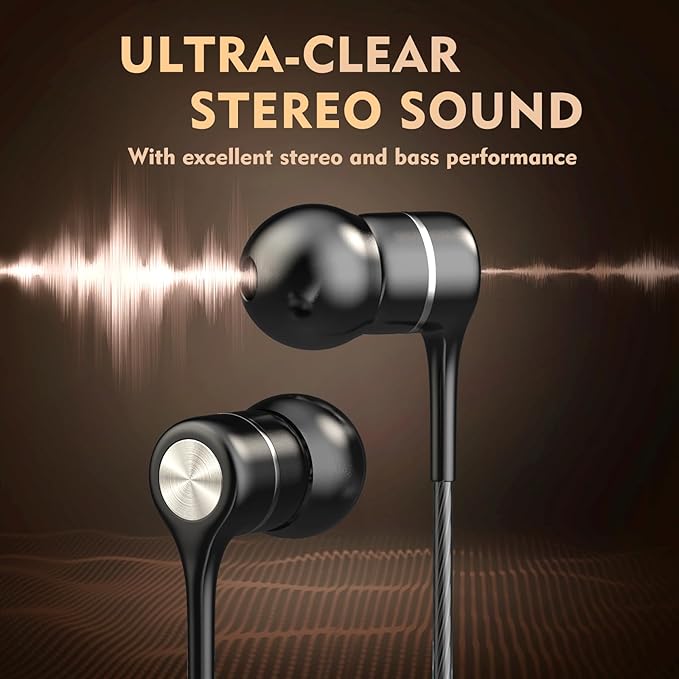 Earbuds Earphones with Microphone, 5 Pack Wired Heavy Bass Headphones, Earphone with Noise Isolating, Fits 3.5mm Interface for iPad, Desktop