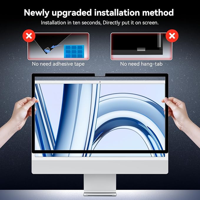 Privacy Screen for iMac 27 Inch Studio Display Desktop Computer Monitor, Anti Glare Blue Light Filter Shield, Upgraded Anti Spy 27 Inch iMac Privacy Protector