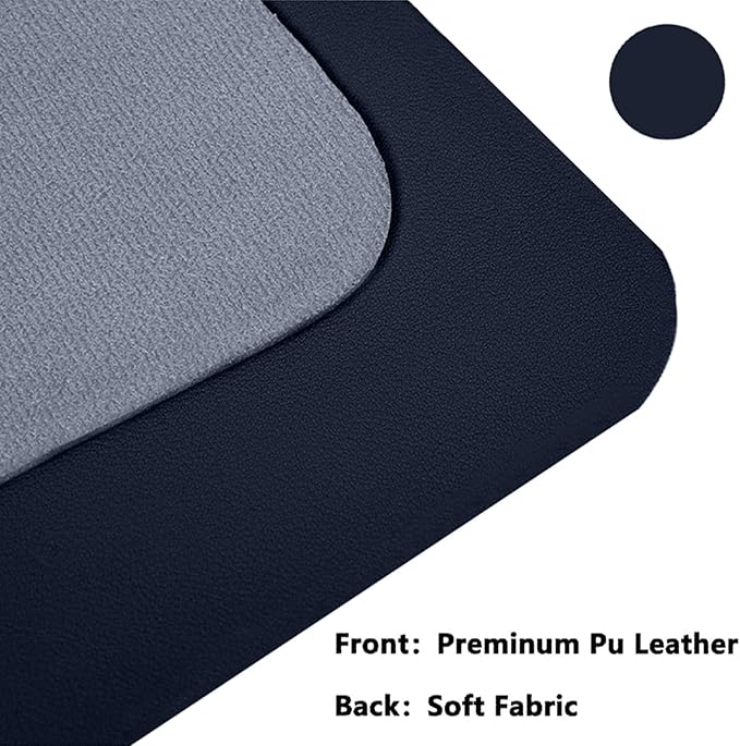PU Leather Desk Pad Protector Gaming Mouse Pad Non Slip Desk Mat for Keyboard and Mouse Waterproof Desk Writing Pad for Office and Home Desk Accessories(Dark Blue, 47.2 * 17.7)