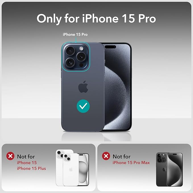 ESR 3 Pack for iPhone 15 Pro Screen Protector, [9H Hardness] [Military Grade Shatterproof] Full Coverage Tempered Glass Film with Easy Installation Tool