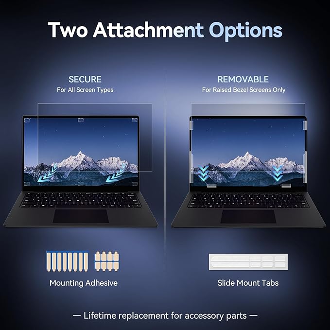 13.3 Inch Laptop Privacy Screen Compatible With Lenovo Hp Dell Acer Asus Thinkpad Envy Xps, 16:9 Aspect Removable Anti Glare Blue Light Filter Protector,13 in Computer Monitor Privacy Shield