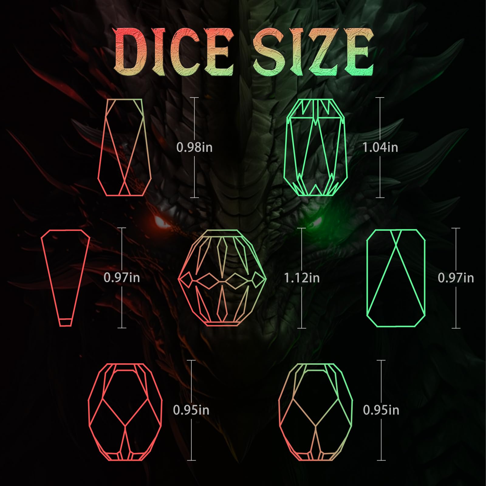 FONVGOGO Metal DND Dice for Dungeons and Dragon, Metal Dice Set D and D with Cardboard Box Unique Cool RPG Polyhedral Dice for Role Playing Tabletop Games Gifts (Black Green)
