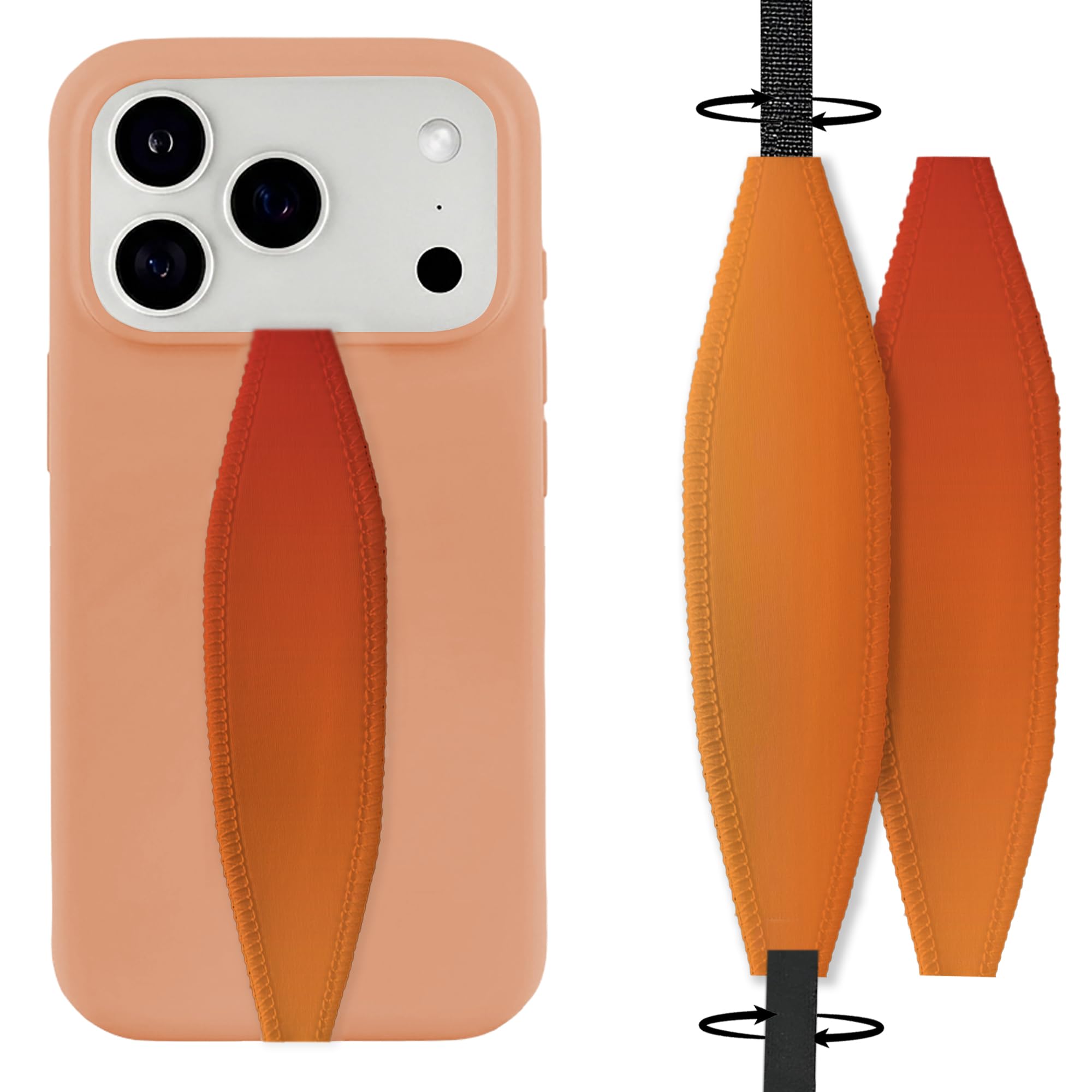 Switchbands Aesthetic Color Phone Grip Strap – Reversible Elastic Strap, Adhesive-Free, Ergonomic Hand Support, Anti-Theft Phone Strap, Wireless Charging Compatible, Universal Fit – Sherbert Sunset